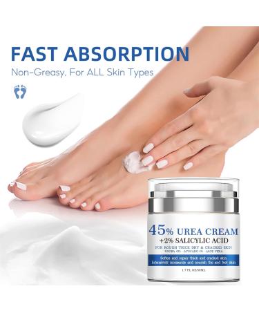 Urea Cream 45% with Salicylic Acid 2% - Intense Moisturizer for Dry Cracked Feet & Hands | Nourishing Foot Cream 1.7 fl.oz - Buy Online on SooperMarket.com