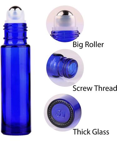 Inice 24 Count Cobalt Blue Glass Roller Bottles for Essential Oils - 10ml - Buy Online on SooperMarket.com
