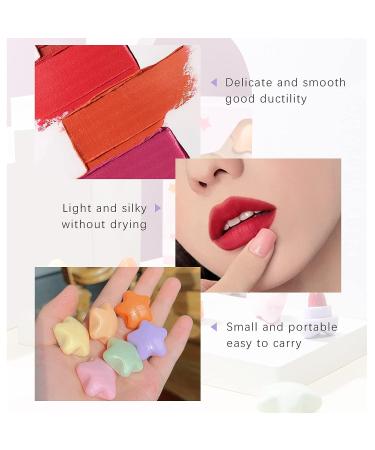 HOSAILY 6 Colors Mini Star Cute Matte Lipstick Set - Long Lasting Waterproof Nonstick Cup Makeup - 1 Ounce - Buy Online on SooperMarket.com