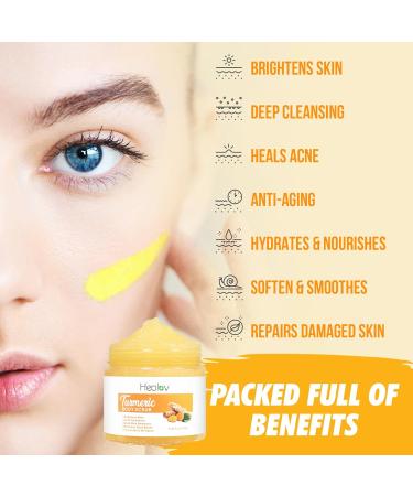 Turmeric Body Scrub - All-Natural Skin Brightening Exfoliator for Face & Body - Boost Circulation & Improve Discoloration - Buy Online on SooperMarket.com
