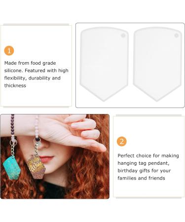 COHEALI 4 Pcs Pendant Mold Keychain for Crafts Hanging Tag Pet Tag Pendant Charms Silicone Mold Fudge Epoxy Whitex2pcs 5.1X7.8CMx2pcs - Buy Online on SooperMarket.com