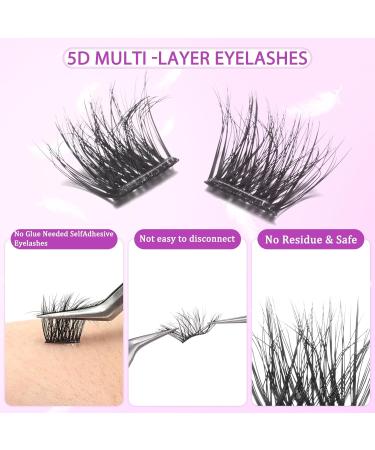 Self-Adhesive Lash Clusters Kit - 9-13mm No Glue Needed Individual False Eyelash Extensions | Wispy Reusable Soft Band | Beginner-Friendly DIY Beauty Solution - Buy Online on SooperMarket.com