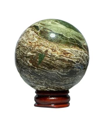 Natural Crystal Rough Natural Sphere Natural Crystal Rainbow Moss Agate Ball Gem Reiki Minerals Stone Hand-Polished Home Decoration 1pc (Color : 280-290g)