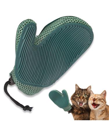 Mollypaws 2 in 1 Cat Hair Glove & Pet Fur Remover Glove, Dog Grooming Glove Brush for Shedding, Massage, Efficient Pet Hair Remover Mitt for Uproot Cleaner Clothes, Couch, Carpet Blue