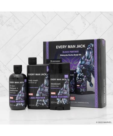 Every Man Jack Black Panther Bath and Body Gift Set for Men | Body Wash Shampoo & Deodorant | Clean Ingredients - Buy Online on SooperMarket.com