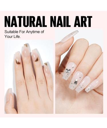 TOMICCA 4PCS Jelly Nude Pink White Gel Nail Polish Set - Sheer Clear Crystal Translucent French Manicure DIY Home Kit 8ML - Buy Online on SooperMarket.com