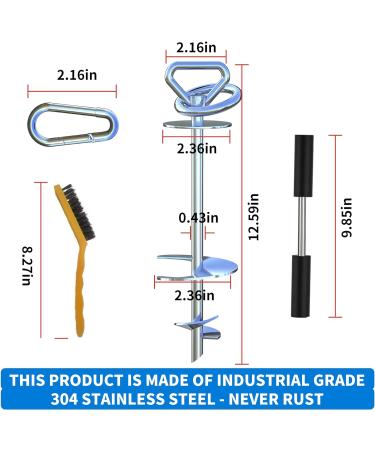 TOMBABY Heavy Duty Quality Dog Stake-Dog Tie Out Stake Dog Stake Allows Dogs Up to 200 lbs Dog Stakes for Outside Beach Camping Yard 360 Swivel Dog Anchor | Use for Any Dog Tie Out Cable silver/200+lbs - Buy Online on SooperMarket.com