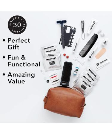 Pinch Provisions Hemergency Kit for Men | 30 Grooming Essentials & Travel Accessories | Ideal Gift for Grooms & Best Men - Cognac - Buy Online on SooperMarket.com