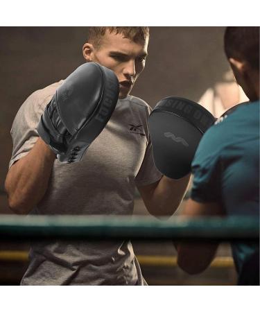 Curved Boxing Punching Mitts for Kids & Adults - Training Pad for Kickboxing, Muay Thai, MMA - Pair of Target Punch Mitts in Full Black - Buy Online on SooperMarket.com