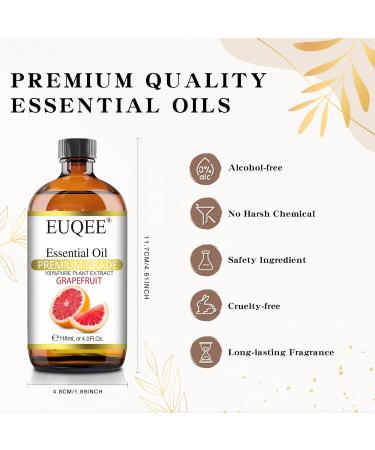 Grapefruit Essential Oil 118mL Pure Grapefruit Oil Large Capacity Essential Oil with Glass Dropper for Diffuser Aromatheraphy DIY Soap (4fl.oz) Classic-15 - Buy Online on SooperMarket.com