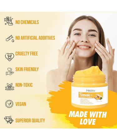 Turmeric Face Cream for Face & Body - Natural Skin Brightening Lotion for Acne, Scars, Sun Damage, and Age Spots - Healing Skincare with Vitamins - Buy Online on SooperMarket.com