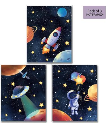 Buy Mwoot 3-Piece Children's Room Decoration Posters | 30x40cm Space Murals for Baby & Young Bedrooms | Canvas Wall Art Without Frame - Room Decor Accessories - Buy Online on SooperMarket.com