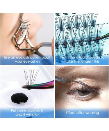 Bransfy False Eyelashes Clusters 280pcs DIY D Curl Individual Lash Extensions | Faux Mink Long Mixed Lash Clusters 9-16mm | 40D-0.07D - Buy Online on SooperMarket.com