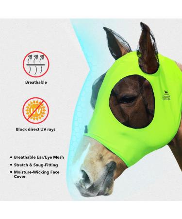 Buy Harrison Howard Super Comfort Stretchy Fly Mask - UV Protection Large Eye Space Breathable Fluro-Lime (XL) | International Shipping - Buy Online on SooperMarket.com