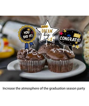 24 Pcs Graduation Season Themed Cupcake Toppers Cake Topper Graduation Party Cake Decorations Party Decorations For Graduation Season Themed Congrats Graduation Party Supplies - Buy Online on SooperMarket.com