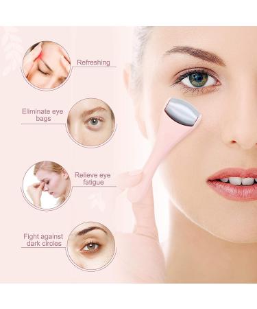 Pink Stainless Steel Ice Roller Set for Face and Eye | Skin Care for Puffiness, Migraine Pain Relief, Dark Circles | 2-Piece Facial Roller Kit - Buy Online on SooperMarket.com
