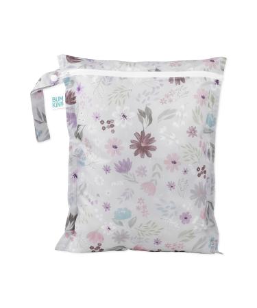 Bumkins Waterproof Wet Bag, Washable, Reusable for Travel, Beach, Pool, Stroller, Diapers, Dirty Gym Clothes, Wet Swimsuits, Toiletries, 12x14 - Floral
