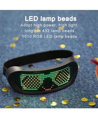 Customizable Bluetooth LED Light Up Glasses for Raves, Festivals, Parties & More - RGB Full Color with Message Display & Animation - Buy Online on SooperMarket.com