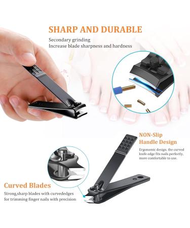 Premium 18-Piece Manicure Pedicure Kit | Nail Clippers, Vibrissac Scissor, Grooming Tools for Men & Women | Gift with Case | Red/Black - Buy Online on SooperMarket.com