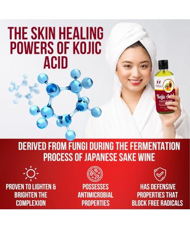 Kojic Acid Face Wash 4oz - Natural Brightening Cleanser for Dark Spot & Acne Scar Removal with Turmeric - Fresh Mango Papaya Scent - Made in USA - Buy Online on SooperMarket.com