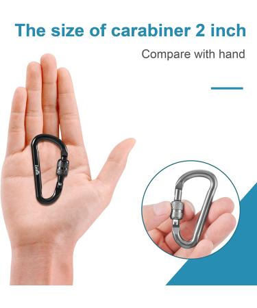 Zalava 6pcs 2D-Clip Locking Carabiner Keychain Clips in 6 Colors - Buy Online on SooperMarket.com
