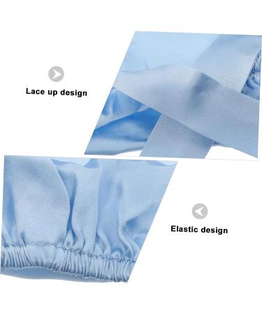 Silk Adjustable Hair Tie Bonnet for Sleeping - Blue | Healeved 1pc Soft Silk Hair Wrap Shower Cap for Night Sleep Care - Buy Online on SooperMarket.com