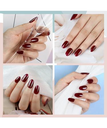 Foyute Semi Cured Gel Nail Strips 20 Pcs Soft Self-Adhesive Gel Nail Polish Wraps Sticker for Salon-Quality Manicure Set Long Lasting Easy to Apply & Remove Nail File & Wooden Stick (Grape purple A) - Buy Online on SooperMarket.com