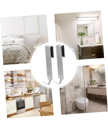 STOBAZA 2pcs Metal Coat Hanger Over The Door Hanger Towel Hanger Bathroom Shower Door Bathroom Door No Nails 17x3cm Silver - Buy Online on SooperMarket.com