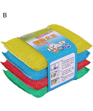 4Pcs/Set Flexible Cleaning Sponge Wide Application Printed Portable Multifunctional Pot Cleaner for Home Pot Cleaner - Buy Online on SooperMarket.com