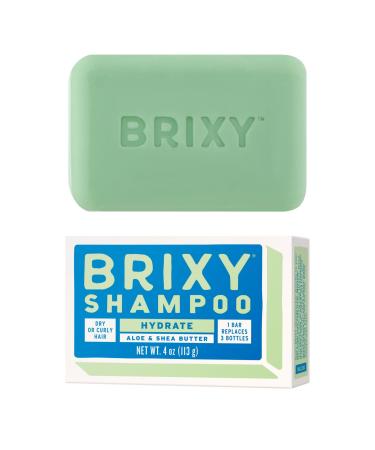 BRIXY Hydrating Shampoo Bar For Dry Or Curly Hair | Aloe Shea Butter & Avocado Oil | Ceramide & Niacinamide Support The Moisture Barrier | pH Balanced Color Safe Vegan Plastic Free