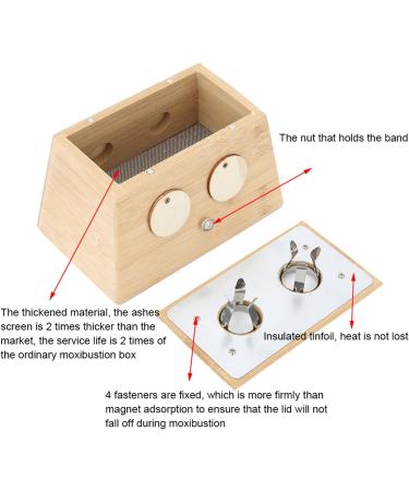 Buy Moxibustion Box - 2 Holes Bamboo Moxa Halter for Pain Relief & Healthcare | International Shipping - Buy Online on SooperMarket.com