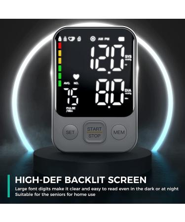 Automatic Upper Arm Blood Pressure Monitor with Adjustable Cuff, Backlit Display, 2 Users Memory - Includes Charging Cord | 240 Sets Memory - Buy Online on SooperMarket.com