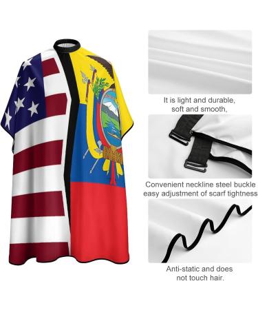 American & Ecuador Flag Barber Cape - Adult Haircut Apron for Home Salon & Barbershop | Premium Quality Hairdressing Cape - Buy Online on SooperMarket.com