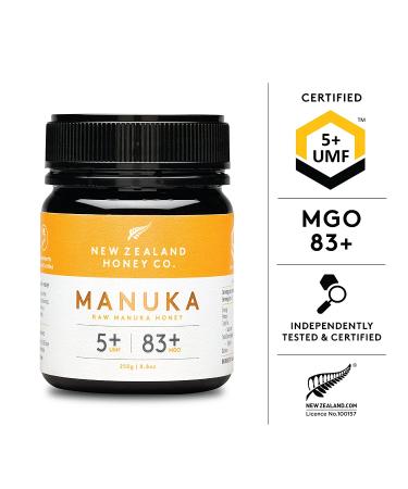 Buy New Zealand Honey Co. Raw Manuka Honey UMF 5+ | MGO 83+ | 250g (8.8oz) - Pure & Natural - Buy Online on SooperMarket.com