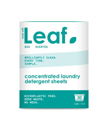 Leaf Laundry Sheets x30 Ultra Concentrated Bio Washing Detergent - Simple Sheets Laundry Detergent Swaps Washing Pods Washing Liquid Laundry Pods Washing Powder Washing Capsules Travel Wash 30 count (Pack of 1)