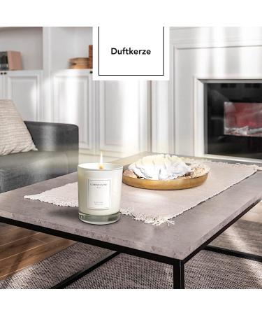 Lombardi Home Vanilla Fragrance Candle - Vegan & Organic Soy Wax in White Glass Vessel | 46h Burn Time - Perfect Home Decor Gift - Buy Online on SooperMarket.com