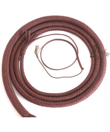 High-Quality Indiana Jones Style 8-12 Feet Long Brown Nylon Bullwhip with 12 Strands - Buy Online on SooperMarket.com
