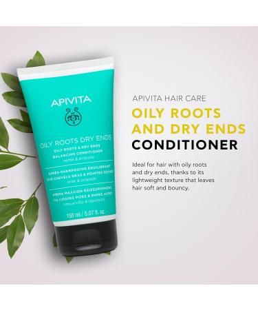 Apivita Conditioner for Oily Roots & Dry Ends - Nourishing Hydrating Volume Boosting Hair Care for Men & Women - Aloe & Vitamin E | 5.07 Fl - Buy Online on SooperMarket.com