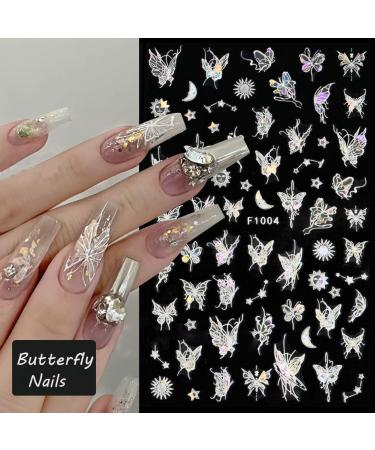 Buy BSBTBZ Butterfly 3D Self-Adhesive Nail Art Stickers | Shiny Glitter Decals for Women & Girls | Waterproof Glossy Finish | Perfect for Home & Salon Use - International Shipping Available - Buy Online on SooperMarket.com