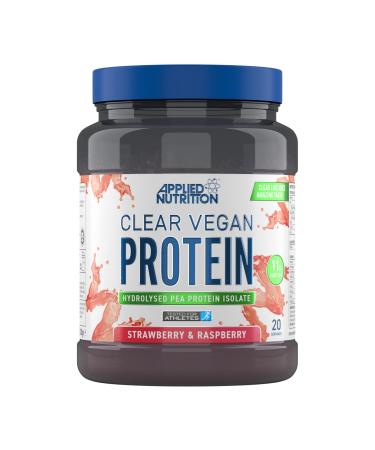 Applied Nutrition Clear Vegan Protein - Hydrolysed Pea Protein Isolate Refreshing Vegan High Protein Powder Fruit Juice Style Flavours (Strawberry & Raspberry) (300g - 20 Servings)