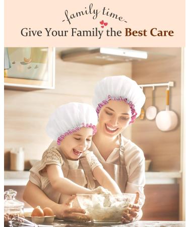 Buy Mikimini White Shower Hood 2-Pack - Waterproof & Reusable Bathing Hair Caps | Soft Cute Light-Resistant | Medium White & Pink Lace - Buy Online on SooperMarket.com