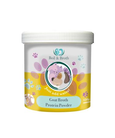 Boil & Broth Goat Broth for Dogs | 100% Pure Broth Protein Powder | Up to 72 Servings | Type I Collagen | Human-Grade | Hip & Joint | Digestion | Gut Health for Dogs Goat 120.00 g (Pack of 1)