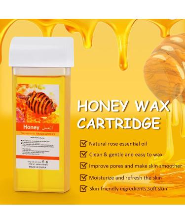 2022 Upgraded Honey Roller Waxing Kit for Sensitive Skin - Roll On Wax Heater with 2 Cartridge Refills and 100 Wax Strips - Buy Online on SooperMarket.com