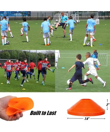 IROCH 50 Pack Soccer Cones Set with Holder & Bag - Training Field Marker Disc Cones for Football, Kids Sports - Colorful - Buy Online on SooperMarket.com