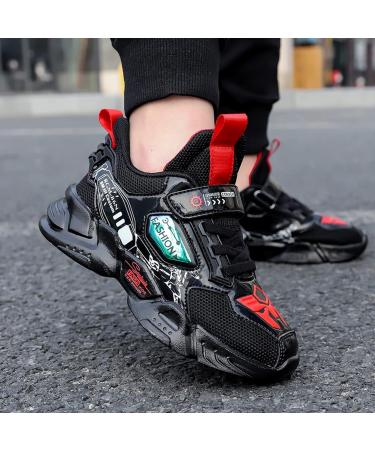 WZRUISEN Children's Sports Shoes - Stylish Black Casual Sneakers for Boys (Size 32 EU) - International Shipping Available - Buy Online on SooperMarket.com