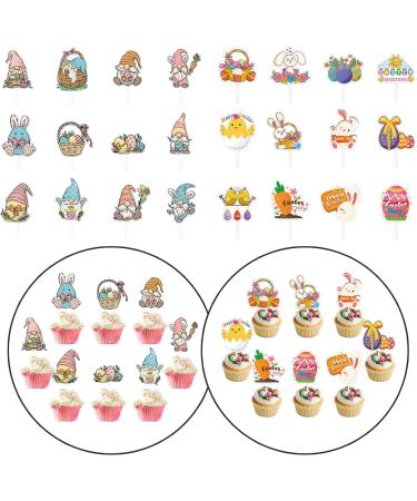 Easter Cake Decor Set 12Pieces Of Charm Rabbit Gnomes Easter Cupcake Toppers Cupcake Pick Festive Dessert Toppers Festive Dessert Embellishments - Buy Online on SooperMarket.com