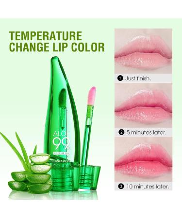 3pcs Aloe Vera Lip Gloss Set - Long Lasting, Nutritious, Moisturizing Lip Balm for Lip Treatment and Dry Lips - Color Changing Lipstick Tinted Lip Balm - Buy Online on SooperMarket.com