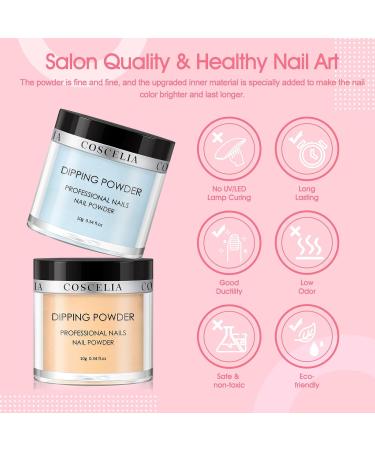 COSCELIA Dip Powder Set - 6 Premium Colors (Yellow Red Silver Gold) - 10g Each - Perfect for Professional Nail Art | Fast International Shipping - Buy Online on SooperMarket.com