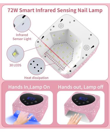 Buy UV Light for Nails - 74W Cordless Rechargeable Nail Lamp for Fast Drying | 5 Timer & Touch Control | Perfect for Salon & Home Use - Buy Online on SooperMarket.com