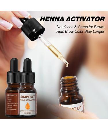 Simpout Henna Eyebrow Tint Kit - Dark Brown | Natural, Instant DIY Brow Coloring at Home and Salon - Buy Online on SooperMarket.com